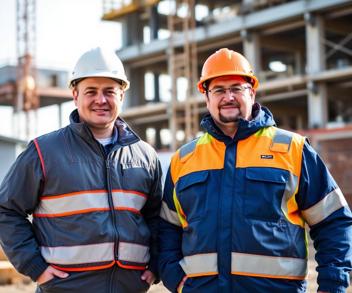 Operarios con ropa laboral técnica de alta visibilidad